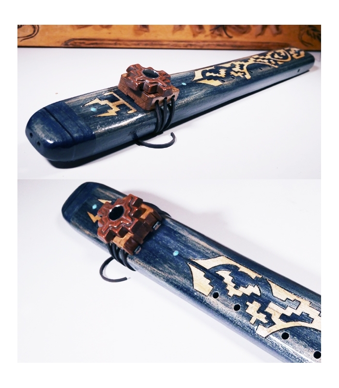 flauta nativa doble camara Blue Mistic